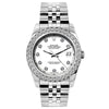 Rolex Datejust Diamond Watch, 26mm, Stainless SteelBracelet White Roman Dial w/ Diamond Bezel