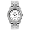 Rolex Datejust Diamond Watch, 26mm, Stainless SteelBracelet White Roman Dial w/ Diamond Bezel and Lugs