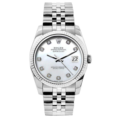 Rolex Datejust 26mm Stainless Steel Bracelet Blue Mother of Pearl Dial