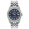 Rolex Datejust Diamond Watch, 26mm, Stainless SteelBracelet Navy Blue Dial w/ Diamond Bezel and Lugs