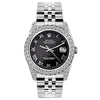 Rolex Datejust Diamond Watch, 26mm, Stainless SteelBracelet Black Rolex Dial w/ Diamond Bezel and Lugs