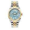 Rolex Datejust 36mm Yellow Gold and Stainless Steel Bracelet Blue Flower Dial