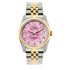 Rolex Datejust Diamond Watch, 36mm, Yellow Gold and Stainless Steel Bracelet Pink Flower Dial w/ Diamond Lugs