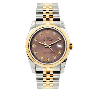 Rolex Datejust 36mm Yellow Gold and Stainless Steel Bracelet Earthen Dial