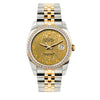 Rolex Datejust Diamond Watch, 36mm, Yellow Gold and Stainless Steel Bracelet Yellow Gold Dial w/ Diamond Bezel