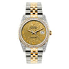 Rolex Datejust Diamond Watch, 36mm, Yellow Gold and Stainless Steel Bracelet Yellow Gold Dial w/ Diamond Bezel and Lugs