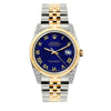 Rolex Datejust Diamond Watch, 36mm, Yellow Gold and Stainless Steel Bracelet Royal Blue Dial w/ Diamond Lugs