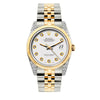 Rolex Datejust Diamond Watch, 36mm, Yellow Gold and Stainless Steel Bracelet White Dial w/ Diamond Lugs