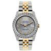 Rolex Datejust Diamond Watch, 26mm, Yellow Gold and Stainless Steel Bracelet Aluminum Dial w/ Diamond Bezel and Lugs