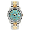 Rolex Datejust Diamond Watch, 26mm, Yellow Gold and Stainless Steel Bracelet Cadet Blue Dial w/ Diamond Bezel