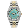 Rolex Datejust Diamond Watch, 26mm, Yellow Gold and Stainless Steel Bracelet Cadet Blue Dial w/ Diamond Bezel and Lugs