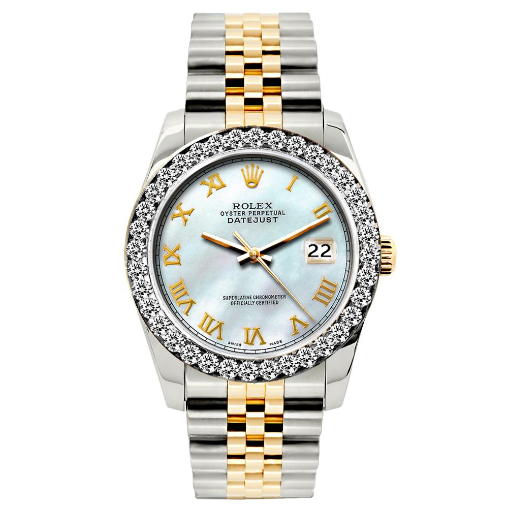 Rolex Datejust Diamond Watch, 26mm, Yellow Gold and Stainless Steel Bracelet Zumthor Dial w/ Diamond Bezel