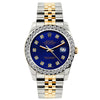 Rolex Datejust Diamond Watch, 26mm, Yellow Gold and Stainless Steel Bracelet Sapphire Dial w/ Diamond Bezel