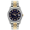 Rolex Datejust Diamond Watch, 26mm, Yellow Gold and Stainless Steel Bracelet Purple Dial w/ Diamond Bezel and Lugs