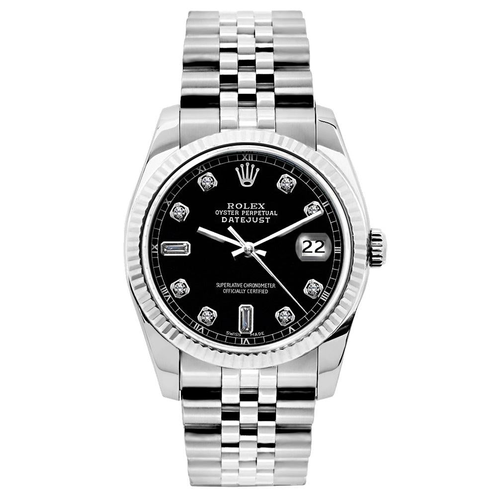 Rolex Datejust 26mm Stainless Steel Bracelet Black Dial