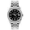 Rolex Datejust Diamond Watch, 26mm, Stainless SteelBracelet Black Dial w/ Diamond Bezel