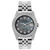 Rolex Datejust Diamond Watch, 26mm, Stainless SteelBracelet Black Mother of Pearl Dial w/ Diamond Bezel and Lugs