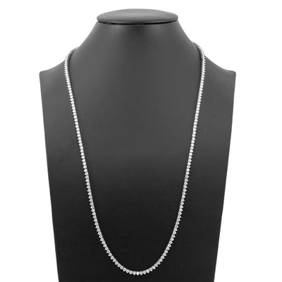 14K White Gold Unisex Tennis Chain with Diamonds