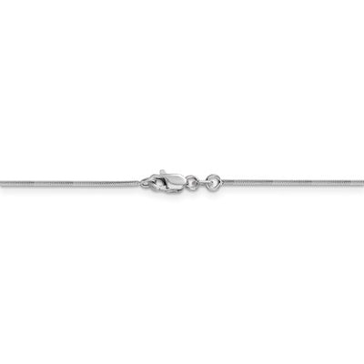 14k White Gold .90mm Round Snake Chain Available Sizes 7"-30"